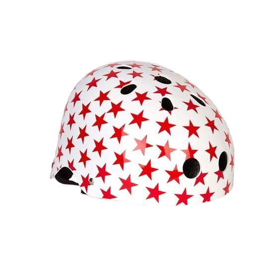 Велосипедний шолом Trybike Coconut, 44-51 см, білий з червоним (COCO 4XS) - фото 3