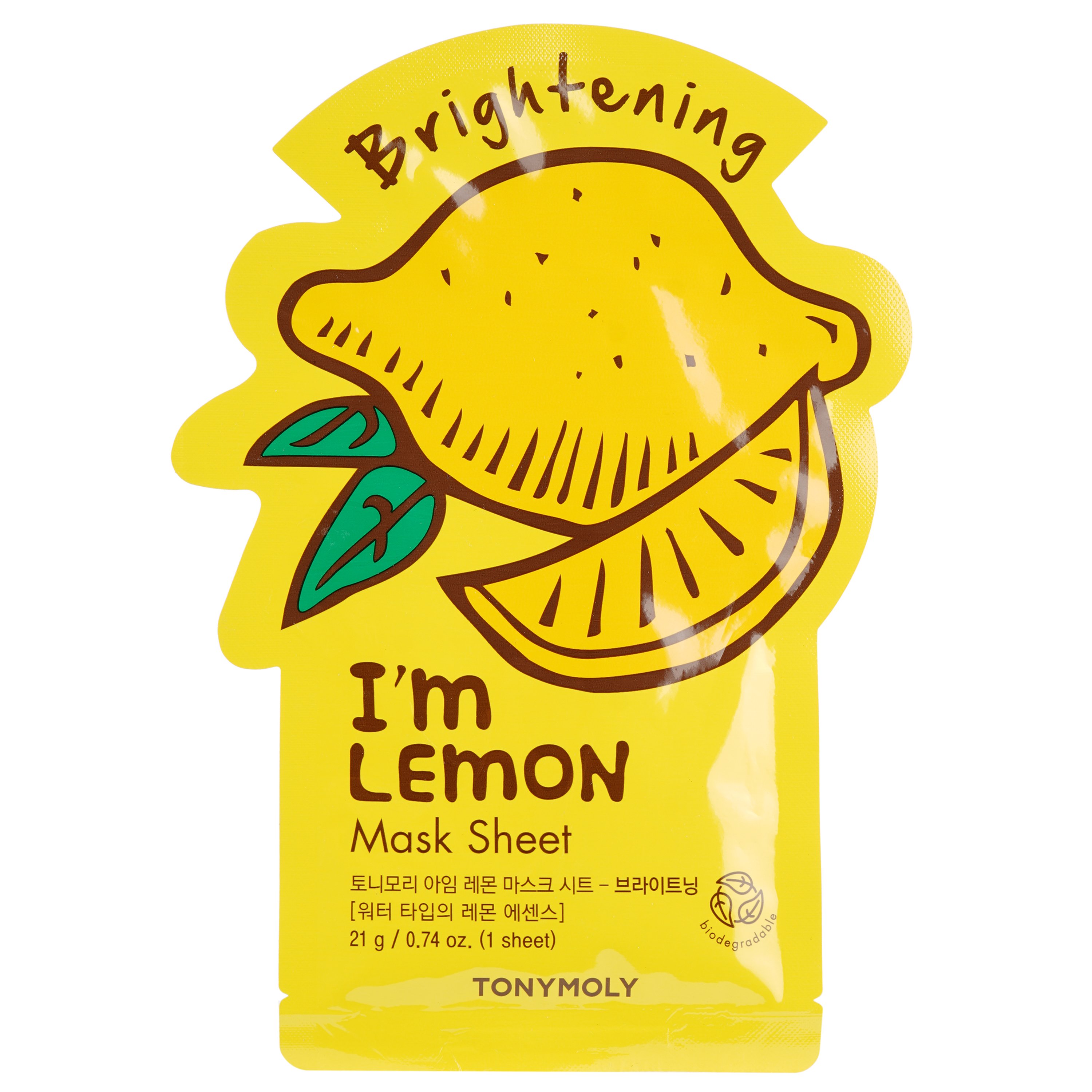 Маска тканинна для обличчя Tony Moly I'm Lemon Mask Sheet Brightening Лимон, 21 мл - фото 1
