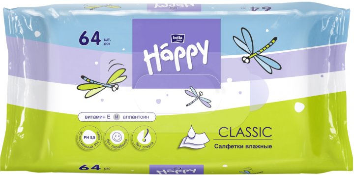 Вологі серветки для дітей Bella Baby Happy Classic, 64 шт. - фото 1