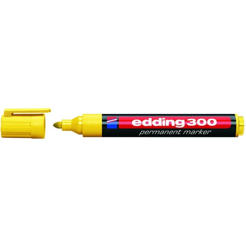 Маркер перманентный Edding Permanent конусообразный 1.5-3 мм желтый (e-300/05) - фото 1