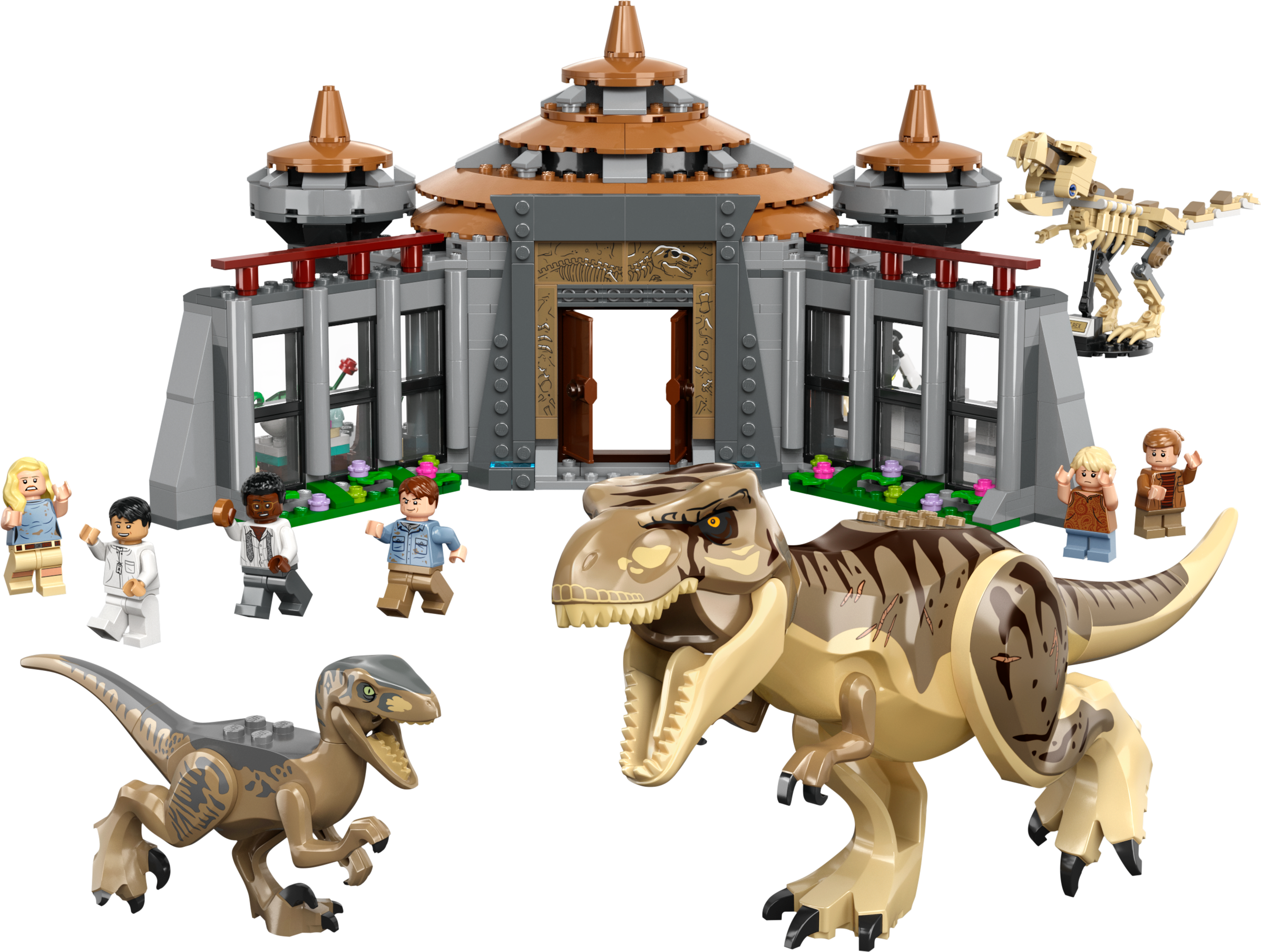 Конструктор LEGO Jurassic World Центр для посетителей: Атака тираннозавра и раптора, 693 детали (76961) - фото 2