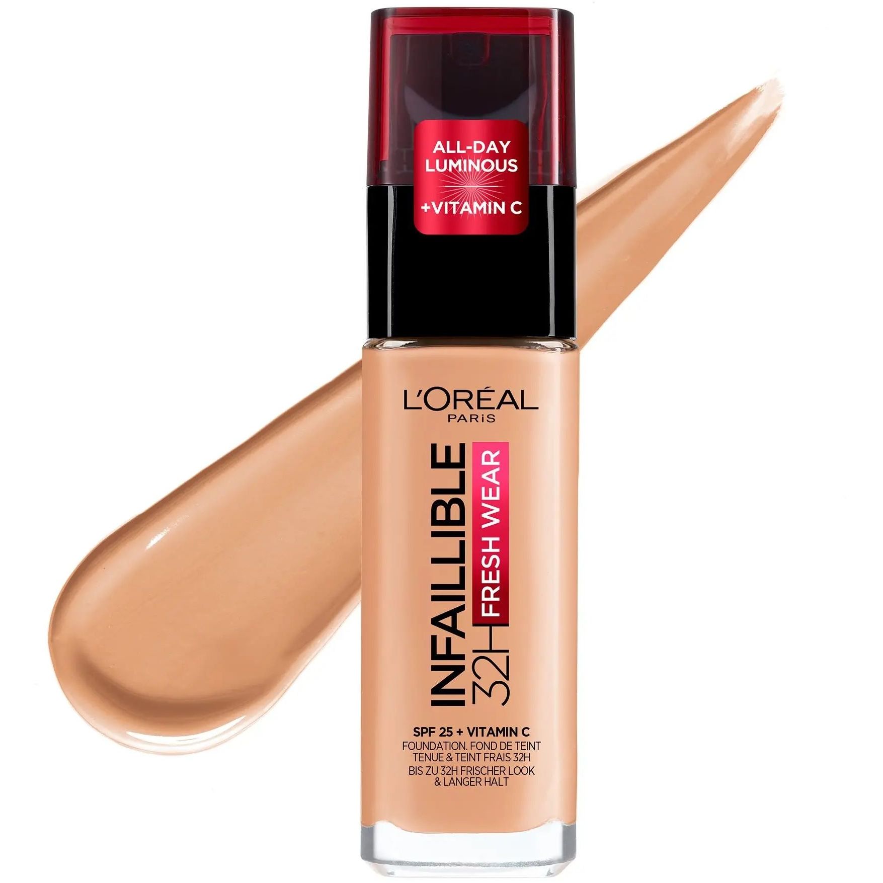 Тональный крем для лица L'Oreal Paris Infaillible 32H Fresh Wear Foundation SPF 25 тон 200 (Natural Linen) 30 мл - фото 1