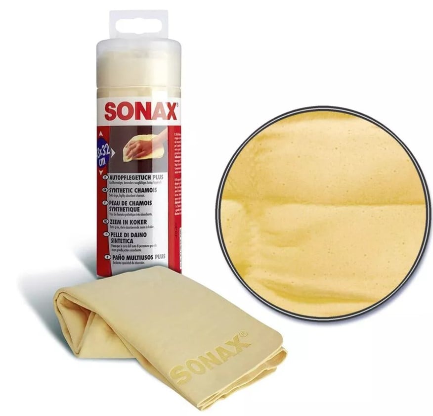 Салфетка из синтетической замши в тубе Sonax Autopflege Tuch Plus, 43х32 см - фото 4