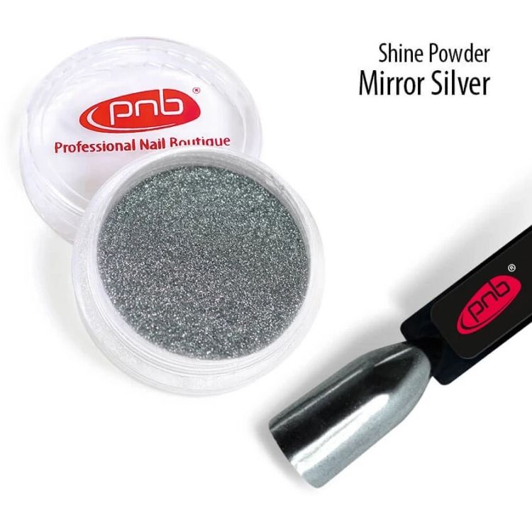 Зеркальная втирка пудра PNB 0.5 г серебро - фото 2