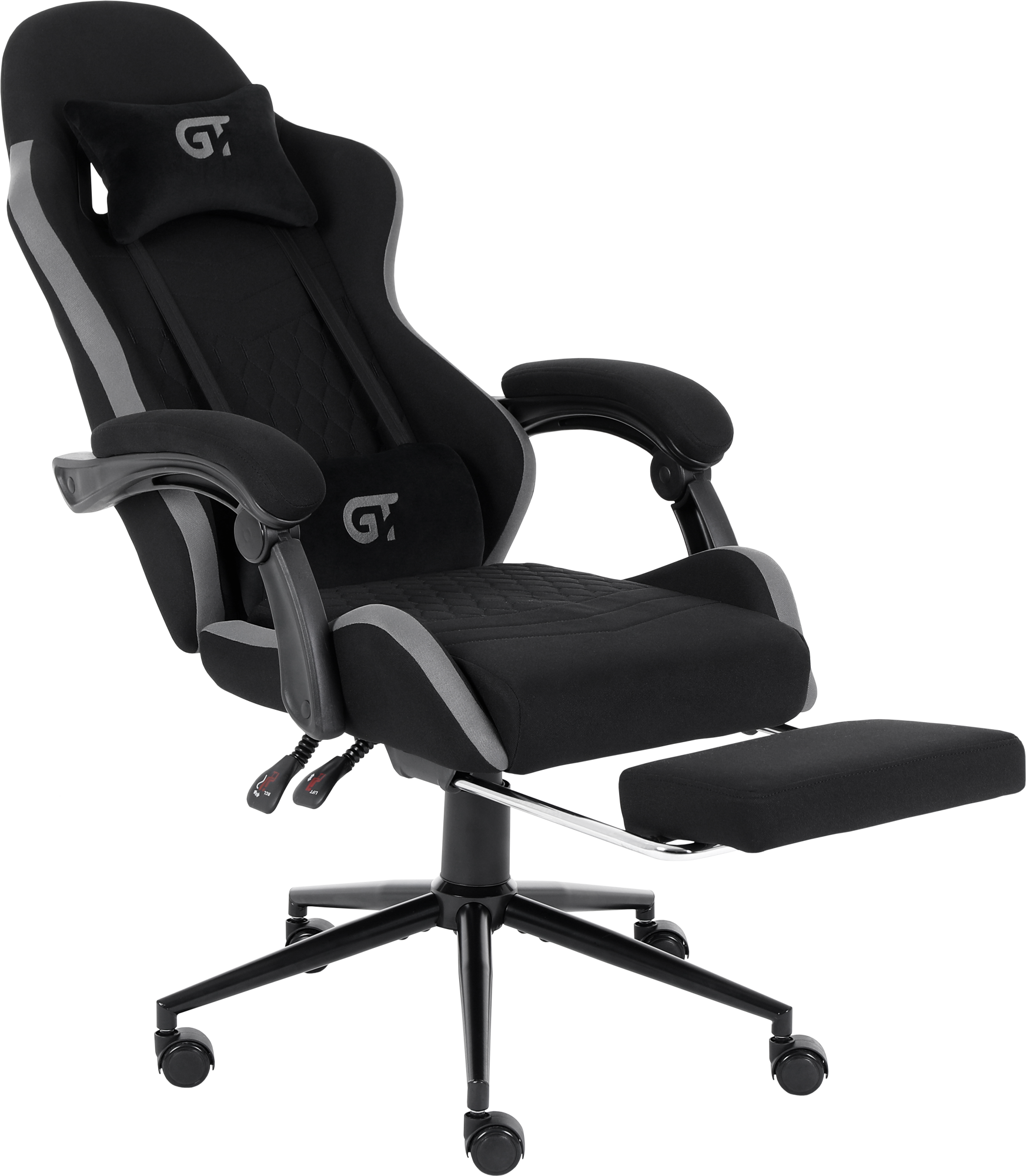 Геймерское кресло GT Racer черное с серым (X-2324 Fabric Black/Gray) - фото 5