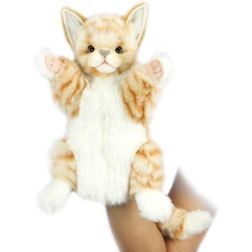 М'яка іграшка на руку Hansa Puppet Імбирний кіт, 30 см, білий з помаранчевим (7182) - фото 2