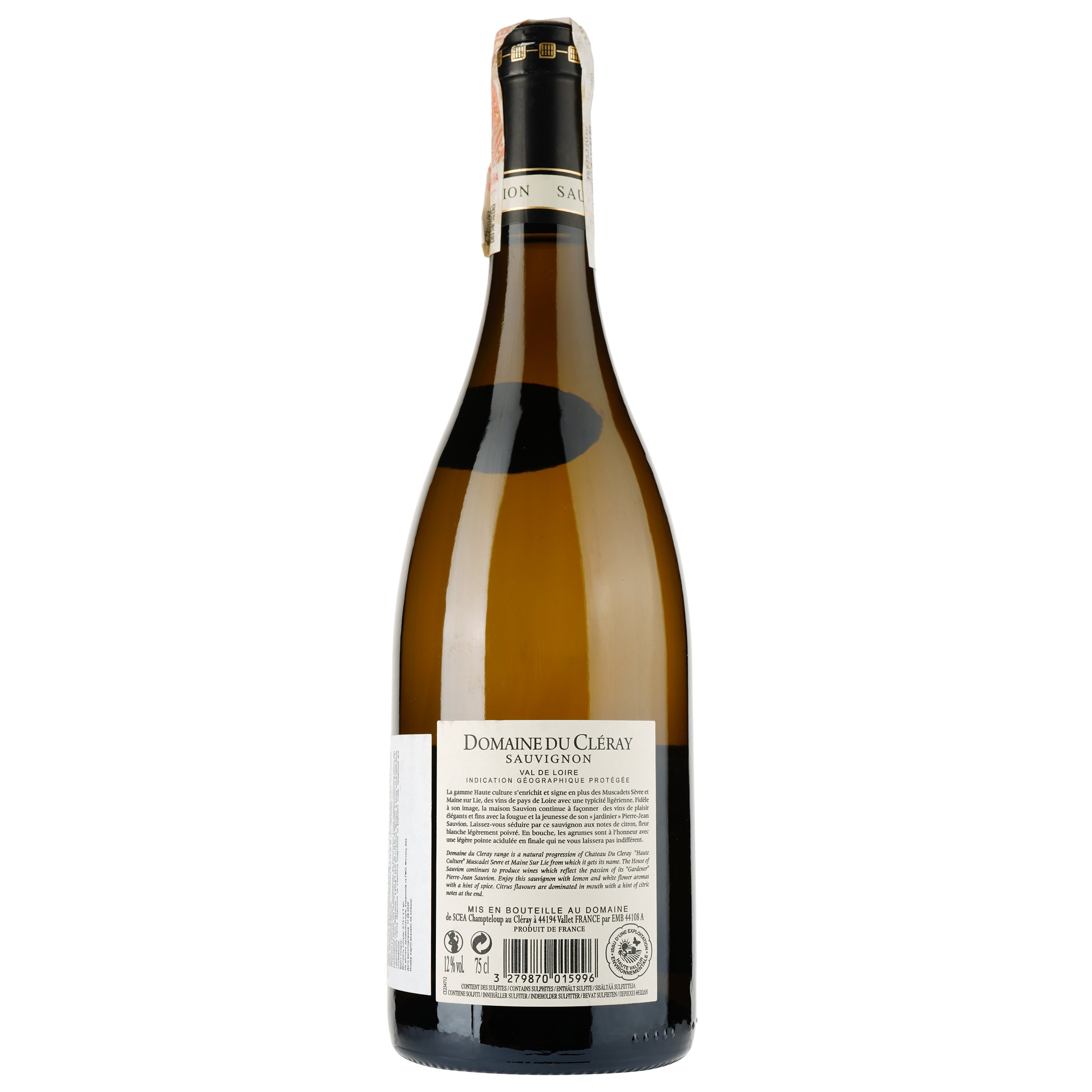 Вино Domaine du Cleray Sauvignon, белое, сухое, 0,75 л - фото 2