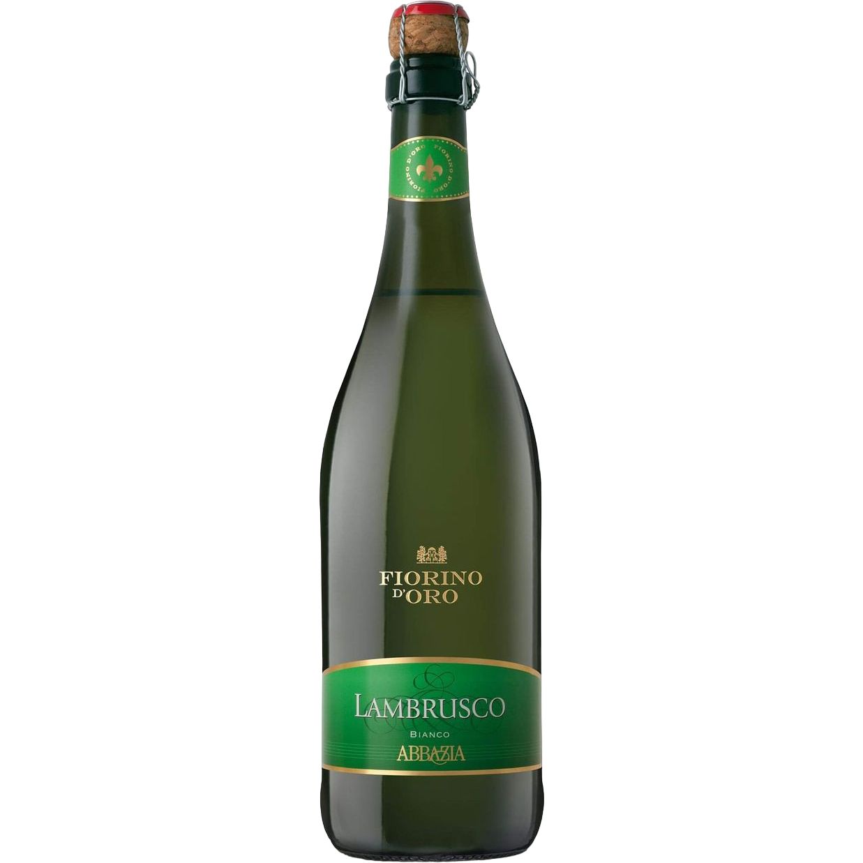 Игристое вино Abbazia Lambrusco Bianco Emilia Fiorino d’Oro IGT, белое, полусухое, 0.75 л - фото 1