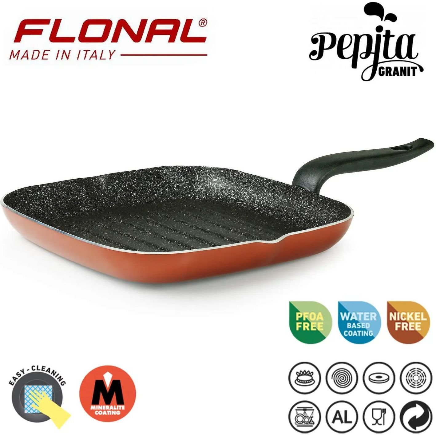 Сковорода-гриль Flonal Pepita Granit 28x28 см (PGFBS2850) - фото 3