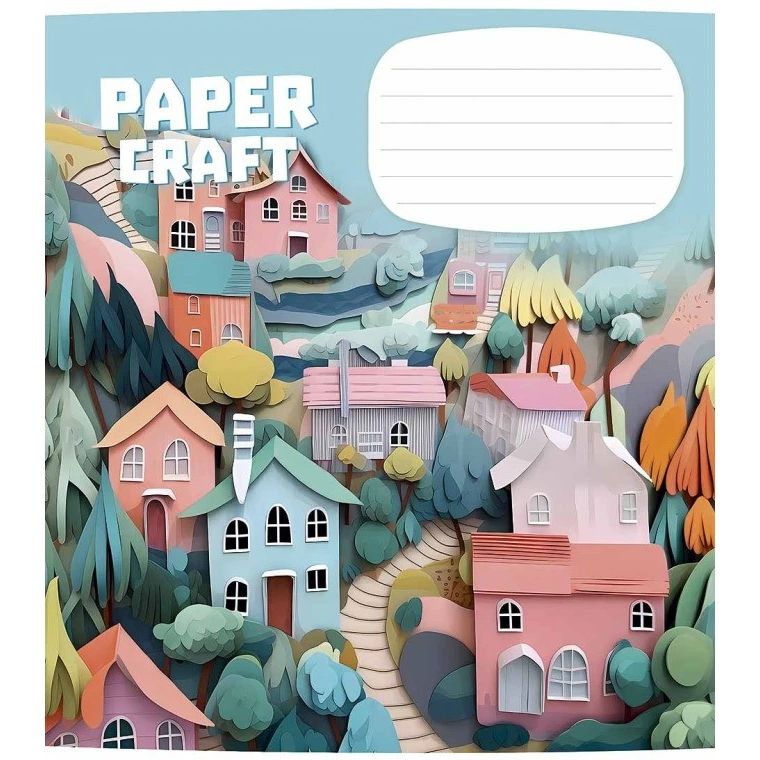 Зошит учнівський Paper craft Школярик 012-3354C-2 в косу лінію 12 аркушів - фото 1