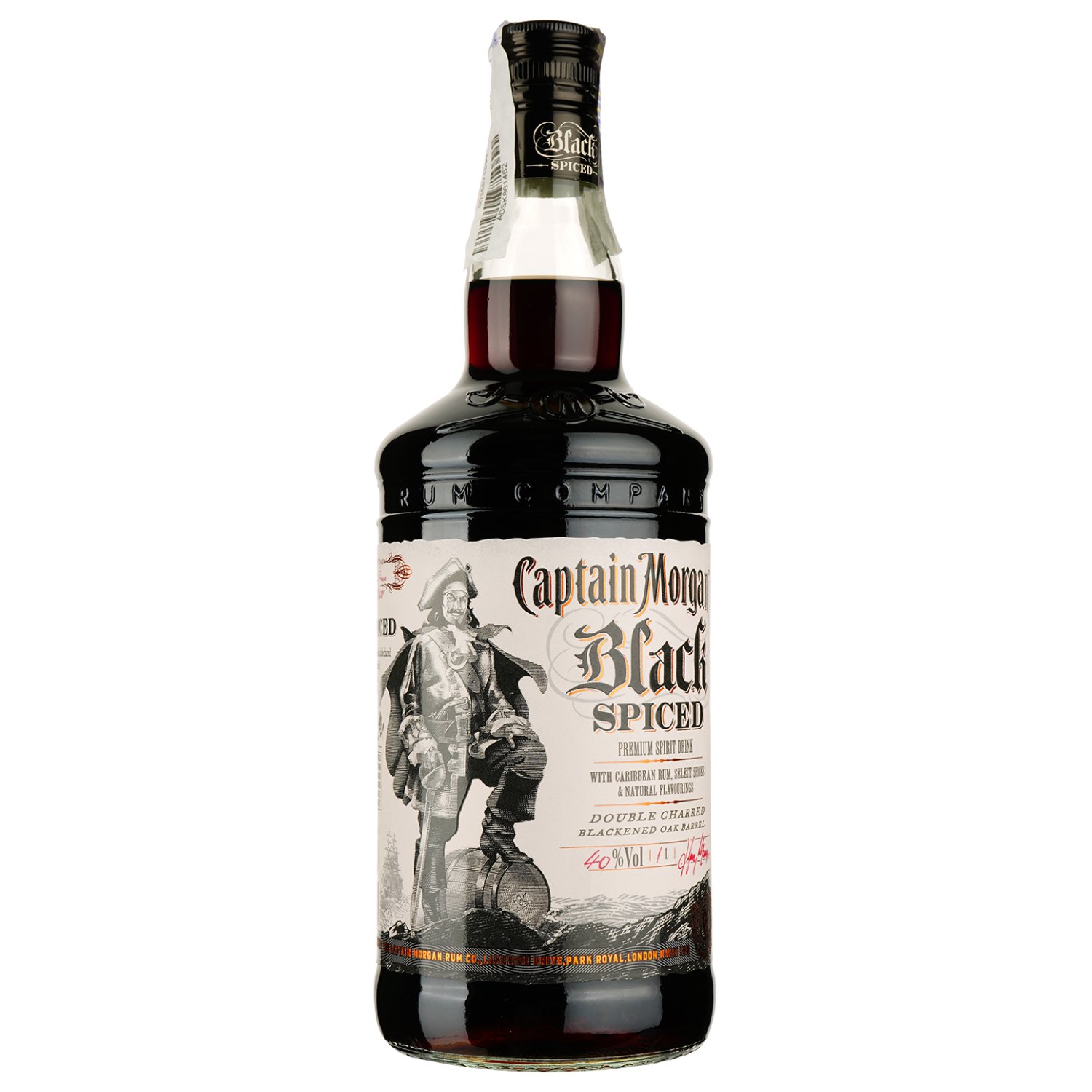 Ромовый напиток Captain Morgan Black Spiced, 40%, 1 л + 2 рюмки - фото 4