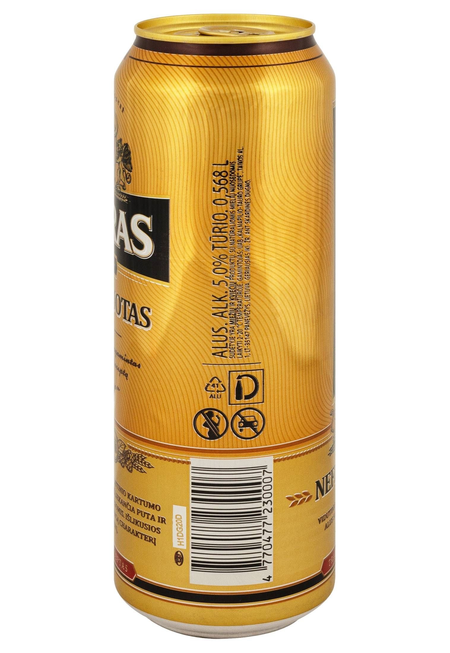 Пиво Tauras Nefiltruotas світле, 5%, з/б, 0.568 л - фото 2