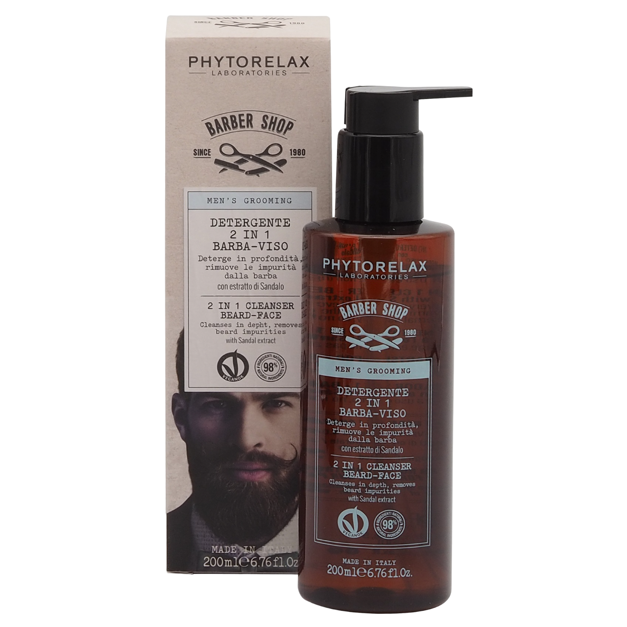 Гель для умывания Phytorelax Men's Grooming 2в1 для лица и бороды, 200 мл (6023965) - фото 1