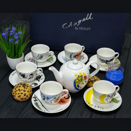 Сервиз чайный Krauff Chagall, 6 чашек с блюдцем и заварник 1000 мл (21-244-100) - фото 6