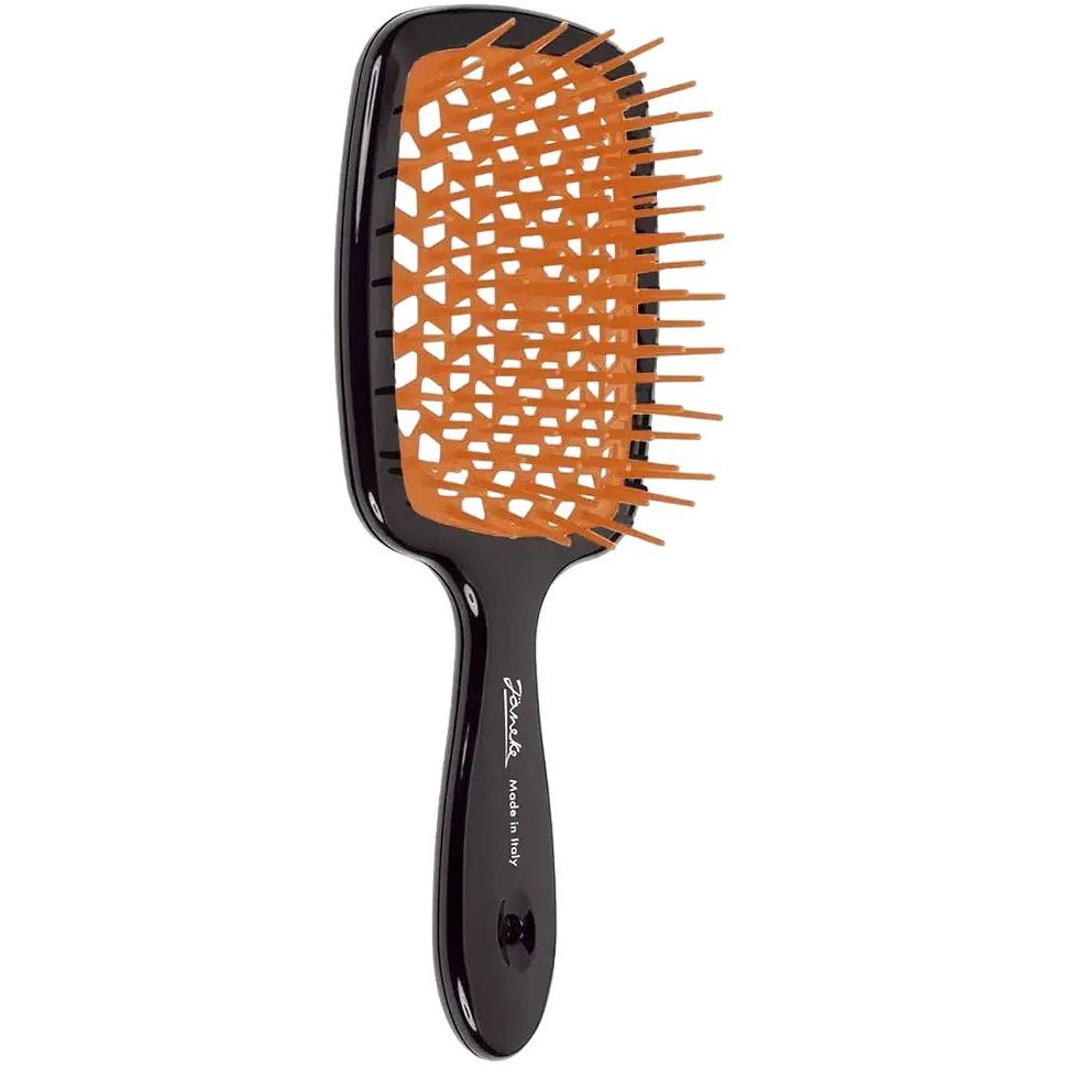 Щетка для волос Janeke Superbrush, черная с оранжевым - фото 1