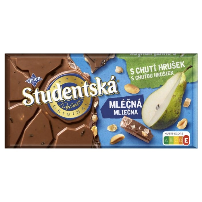 Шоколад молочний Studentska арахіс з желейними та грушевими шматочками, 170 г (913960) - фото 1