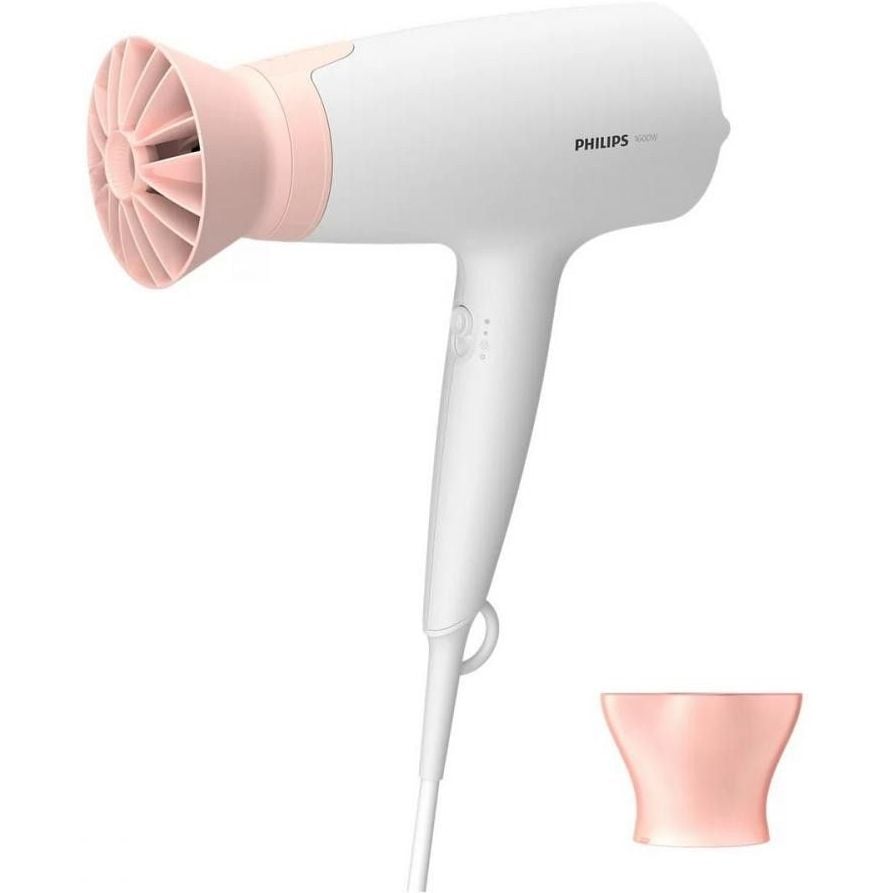 Фен для волосся Philips 3000 series, білий з рожевим (BHD300/10) - фото 1