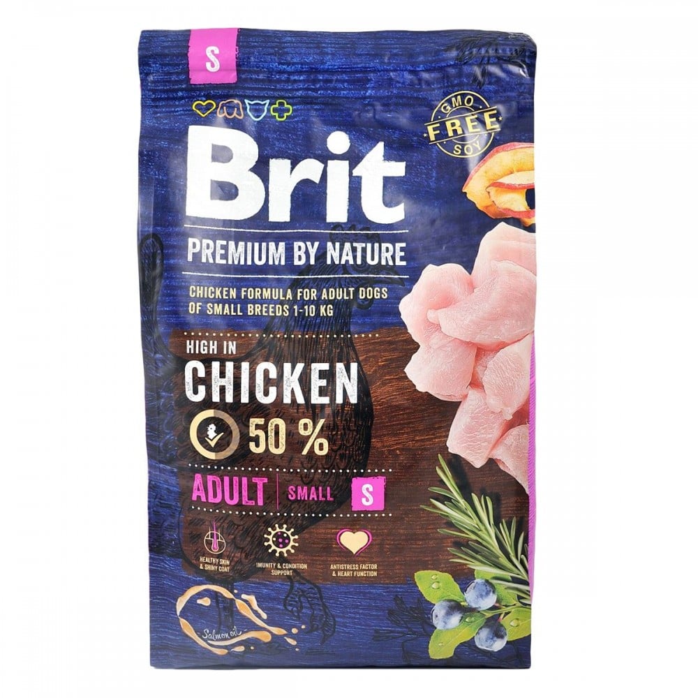 Сухой корм для собак мелких пород Brit Premium Dog Adult S, с курицей, 3 кг - фото 4