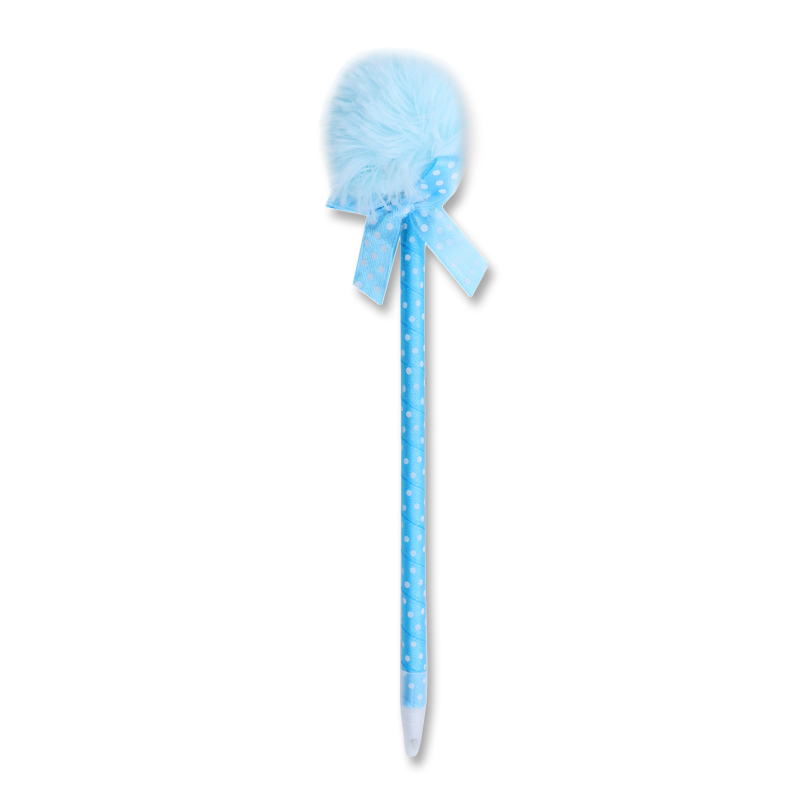 Ручка шариковая Offtop А Помпон, голубой (834096) - фото 1