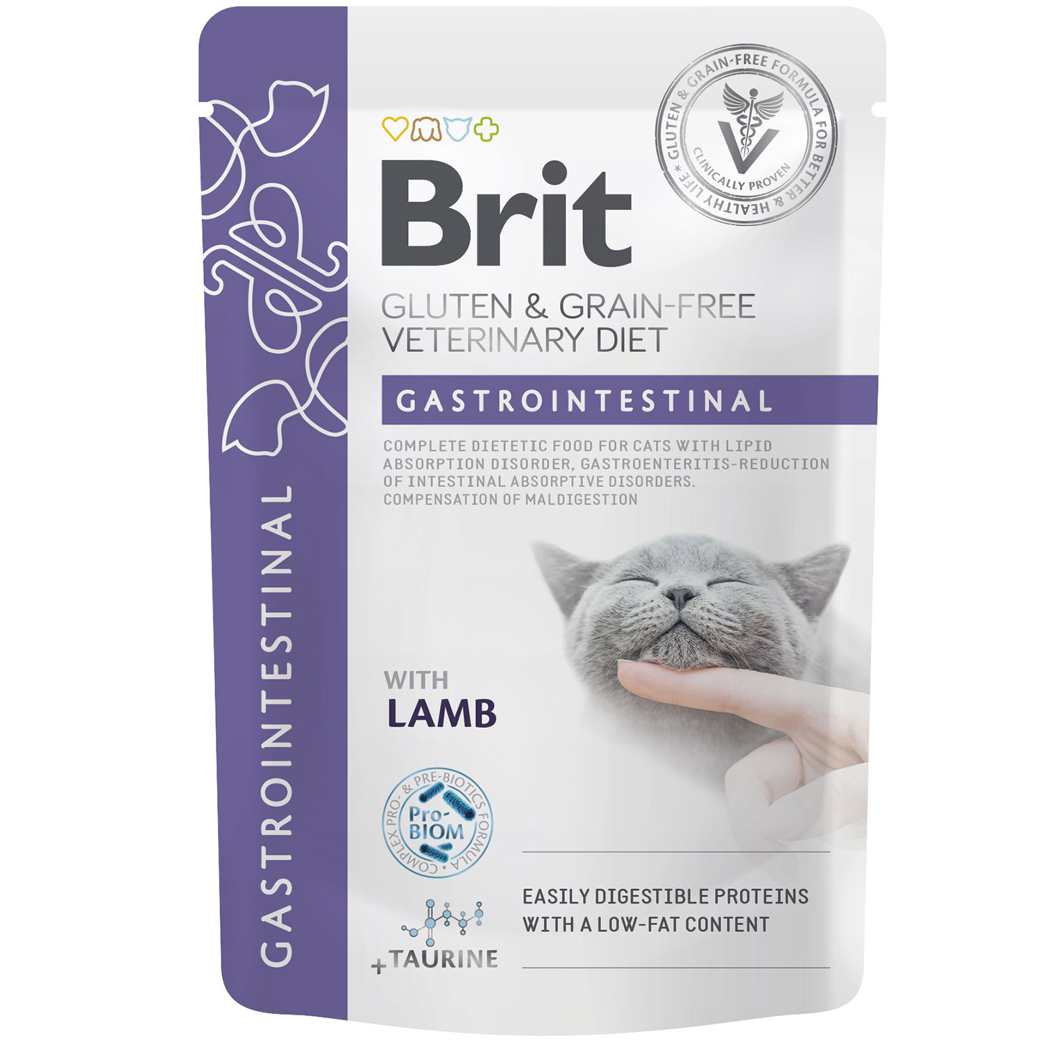 Влажный диетический корм для кошек Brit VetDiet GF Gastrointestinal с ягненком 85 г - фото 1