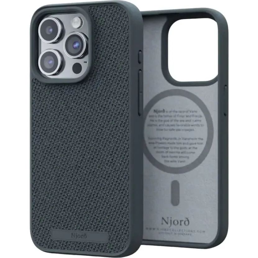 Чохол-накладка Njord Fabric MagSafe Case Dark Grey для iPhone 15 Pro - фото 1