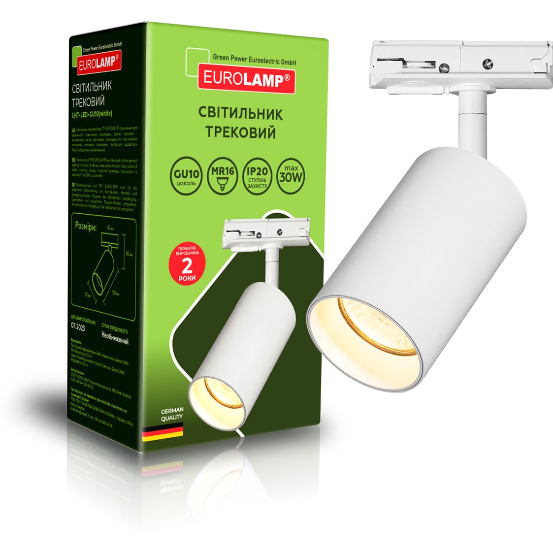 Світильник трековий Eurolamp для ламп білий (LHT-LED-GU10(white)) - фото 2