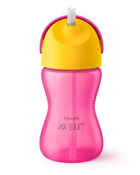 Чашка з трубочкою Philips Avent 12+ міс, рожевий з жовтим, 300 мл (SCF798/02) - фото 1