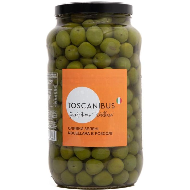 Оливки зелені Toscanibus Nocellara в розсолі з кісточкою 2900 г - фото 1