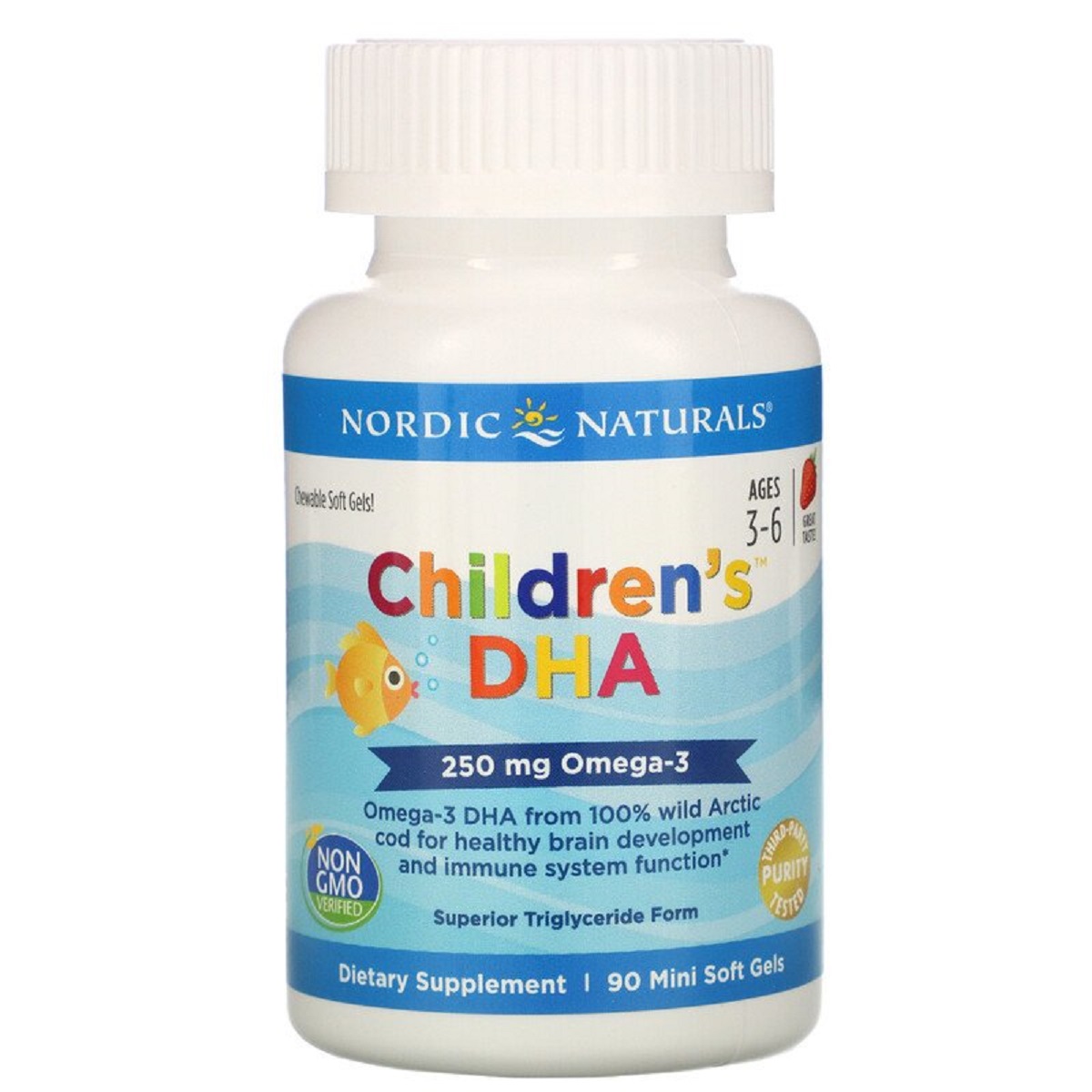 Риб'ячий жир для дітей Nordic Naturals Children's DHA зі смаком полуниці 250 мг 90 міні капсул - фото 3