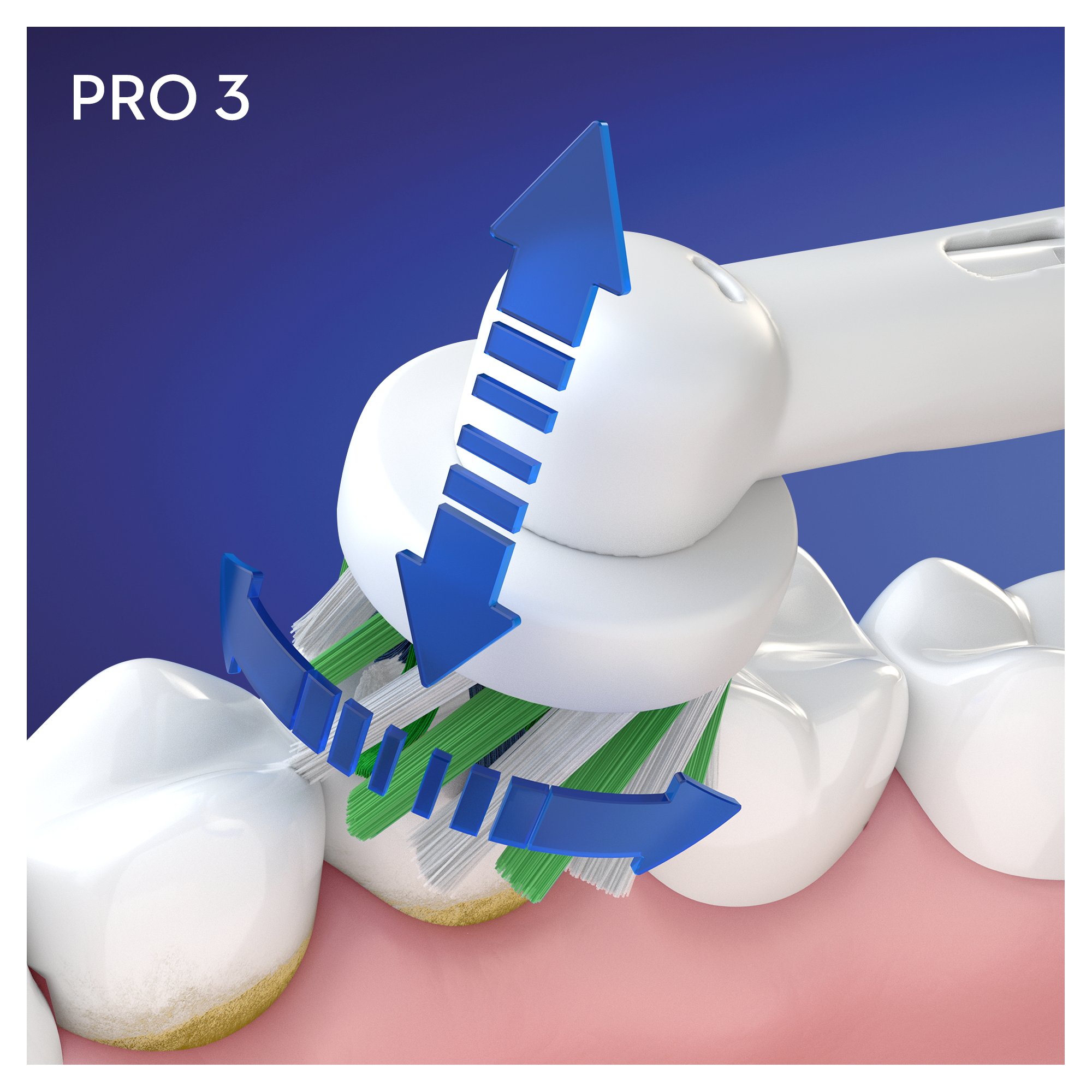 Електрична зубна щітка Oral-B Pro 3 3000 СrossAсtion, синя - фото 5