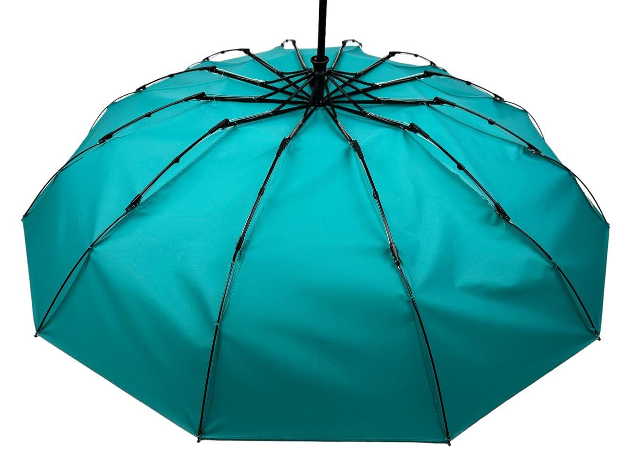 Складной зонтик полный автомат Toprain 105 см бирюзовый - фото 7
