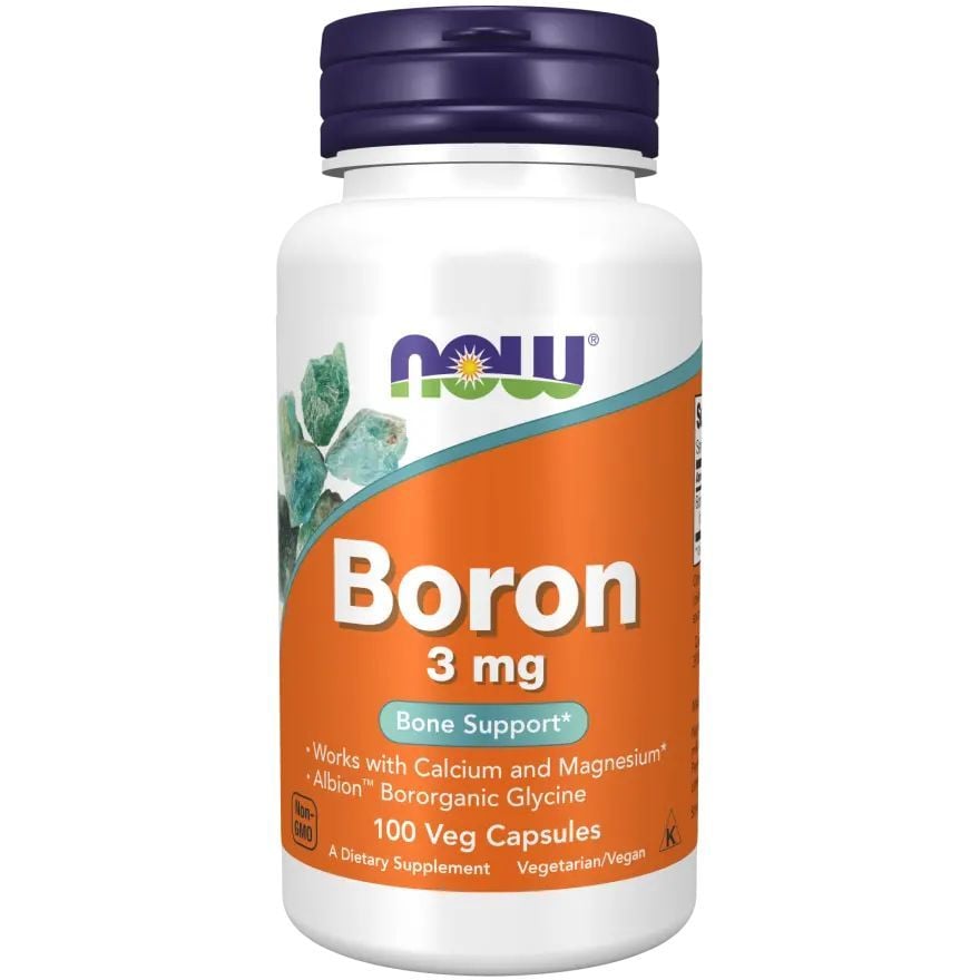 Фото - Вітаміни й мінерали Now Бор  Foods Boron 3 мг 100 вегетаріанських капсул 