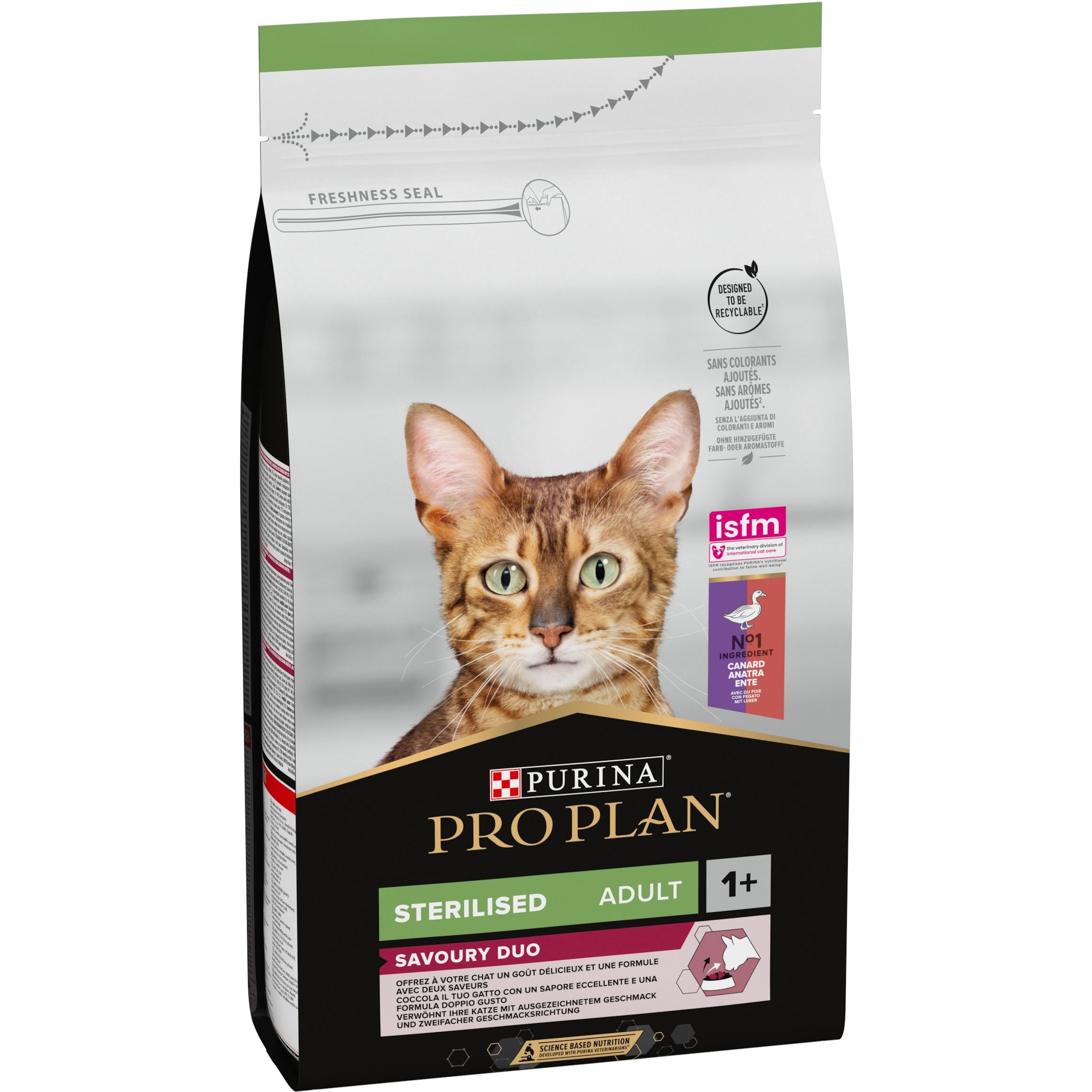 Сухой корм для стерилизованных кошек Purina Pro Plan Sterilised, с уткой и печенью, 1,5 кг (12384808) - фото 2