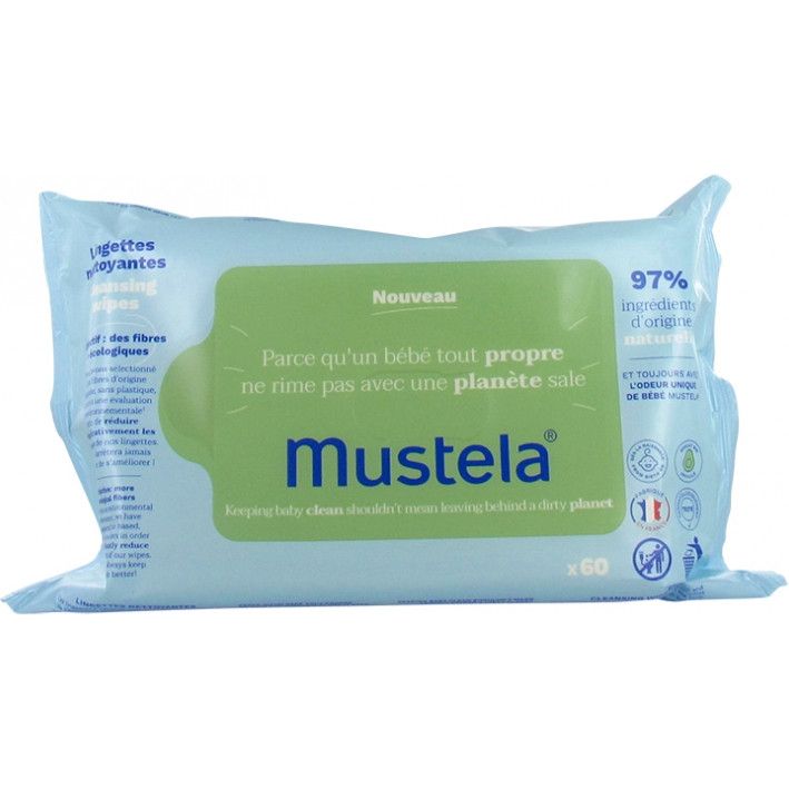 Очищувальні серветки Mustela Cleansing Wipes Авокадо 60 шт. - фото 1