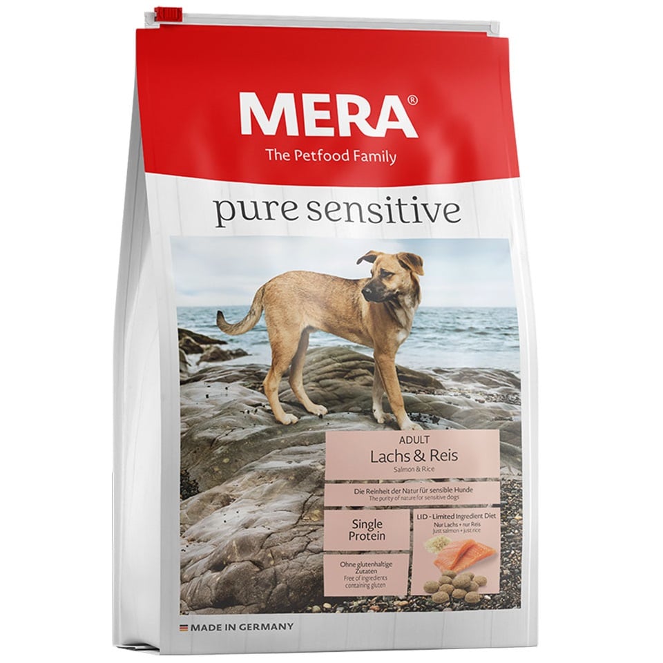 Сухой корм для взрослых собак с чувствительным пищеварением Mera Pure Sensitive, с лососем и рисом, 12,5 кг (56850) - фото 1