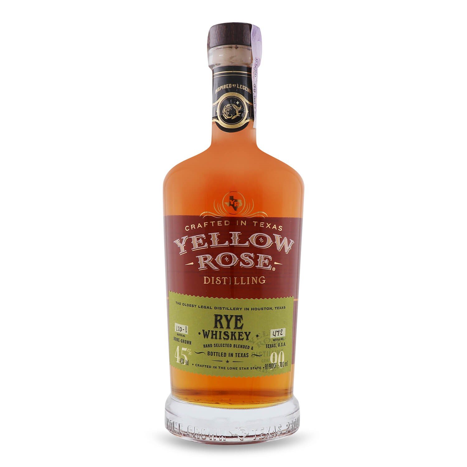 Віскі Yellow Rose Texas Rye Whiskey, 45%, 0,7 л (822001) - фото 1