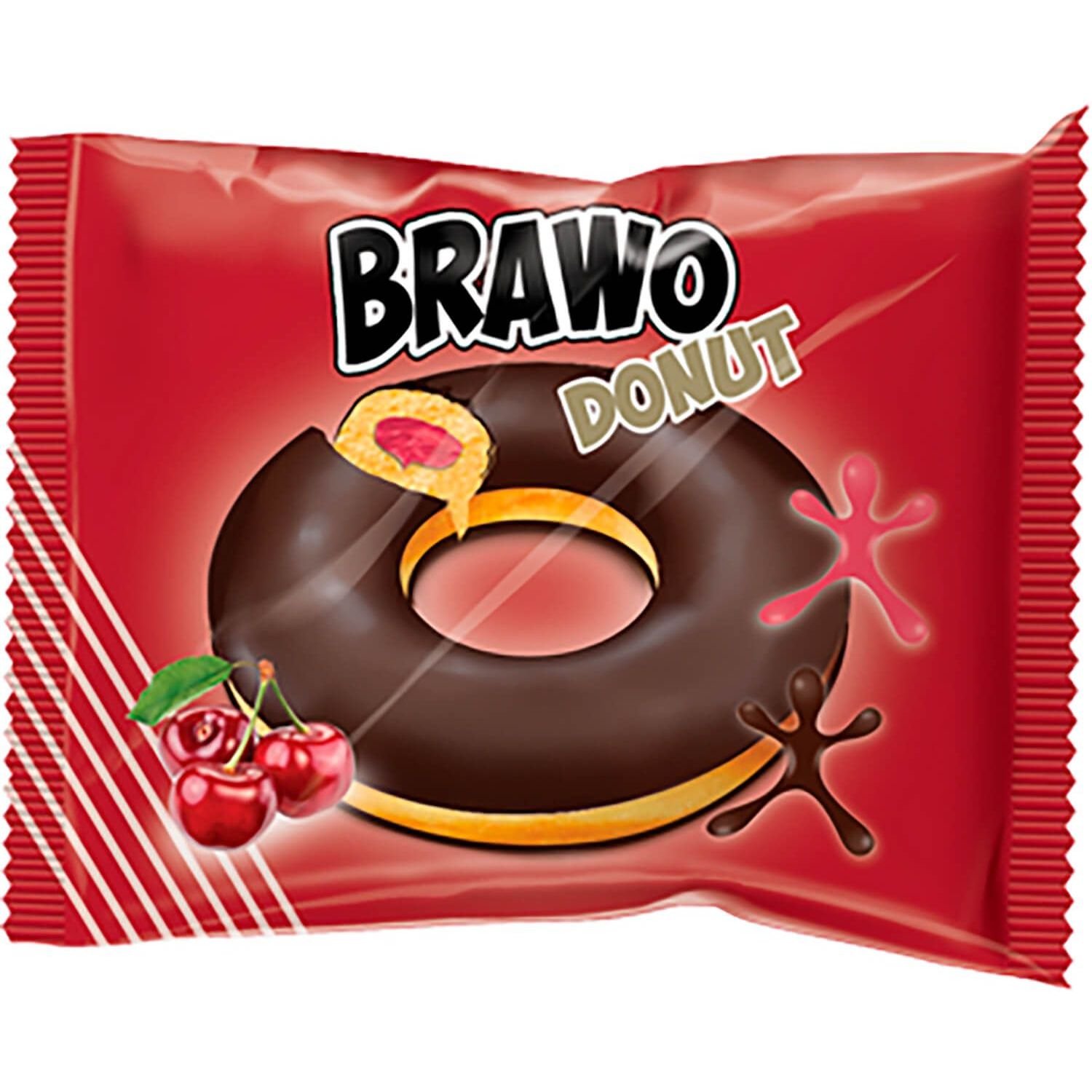 Кекс Ani Brawo Donut вишневый в глазури 50 г (903283) - фото 1