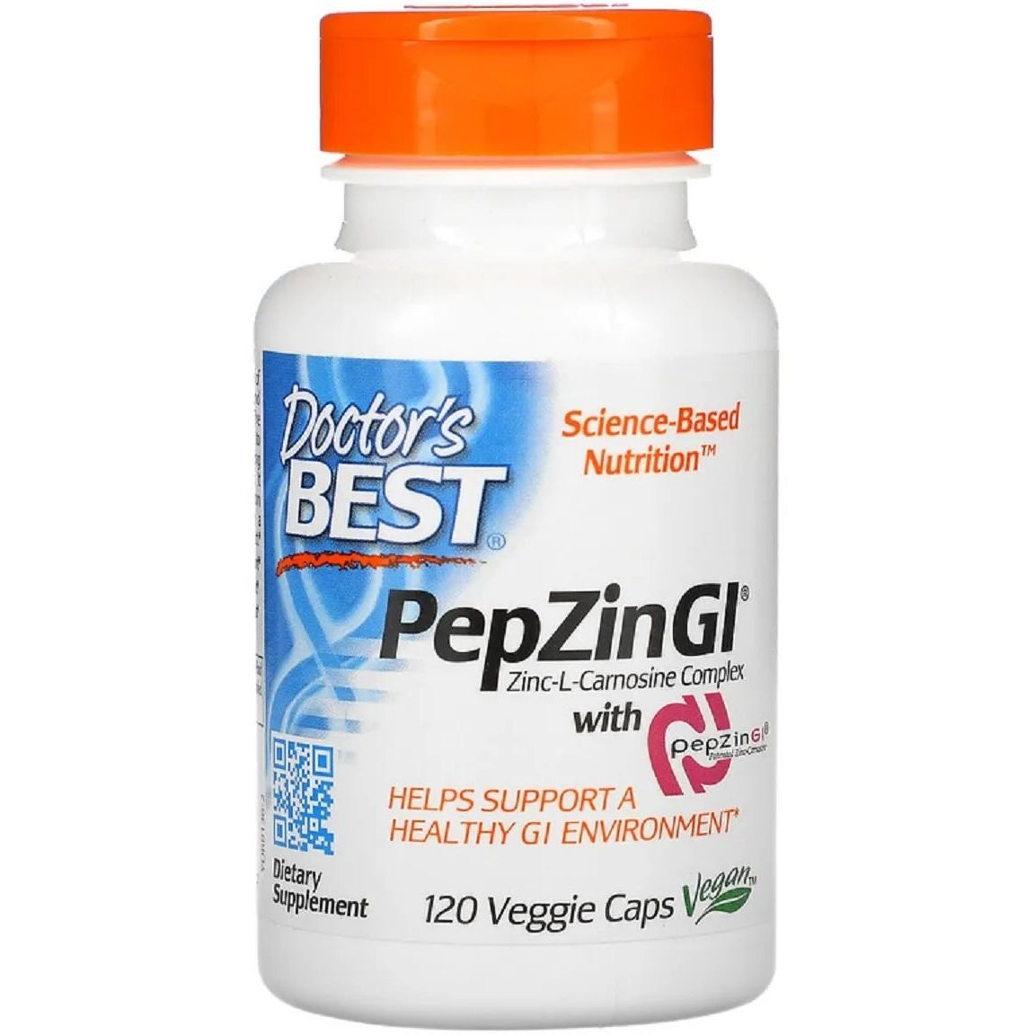 Комплекс цинк карнозин Doctor's Best PepZin 120 вегетарианских капсул - фото 1