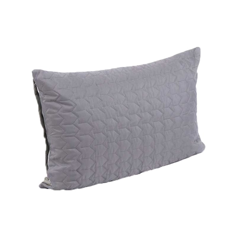 Чохол на подушку Руно Grey на блискавці, стьобаний мікрофайбер+велюр, 50х70 см, сірий (382.55_Grey) - фото 2