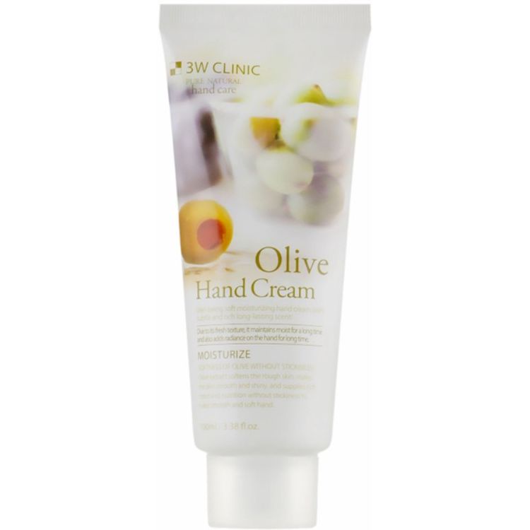 Крем для рук 3W Clinic Olive Hand Cream смягчающий с экстрактом масла 100 мл - фото 1