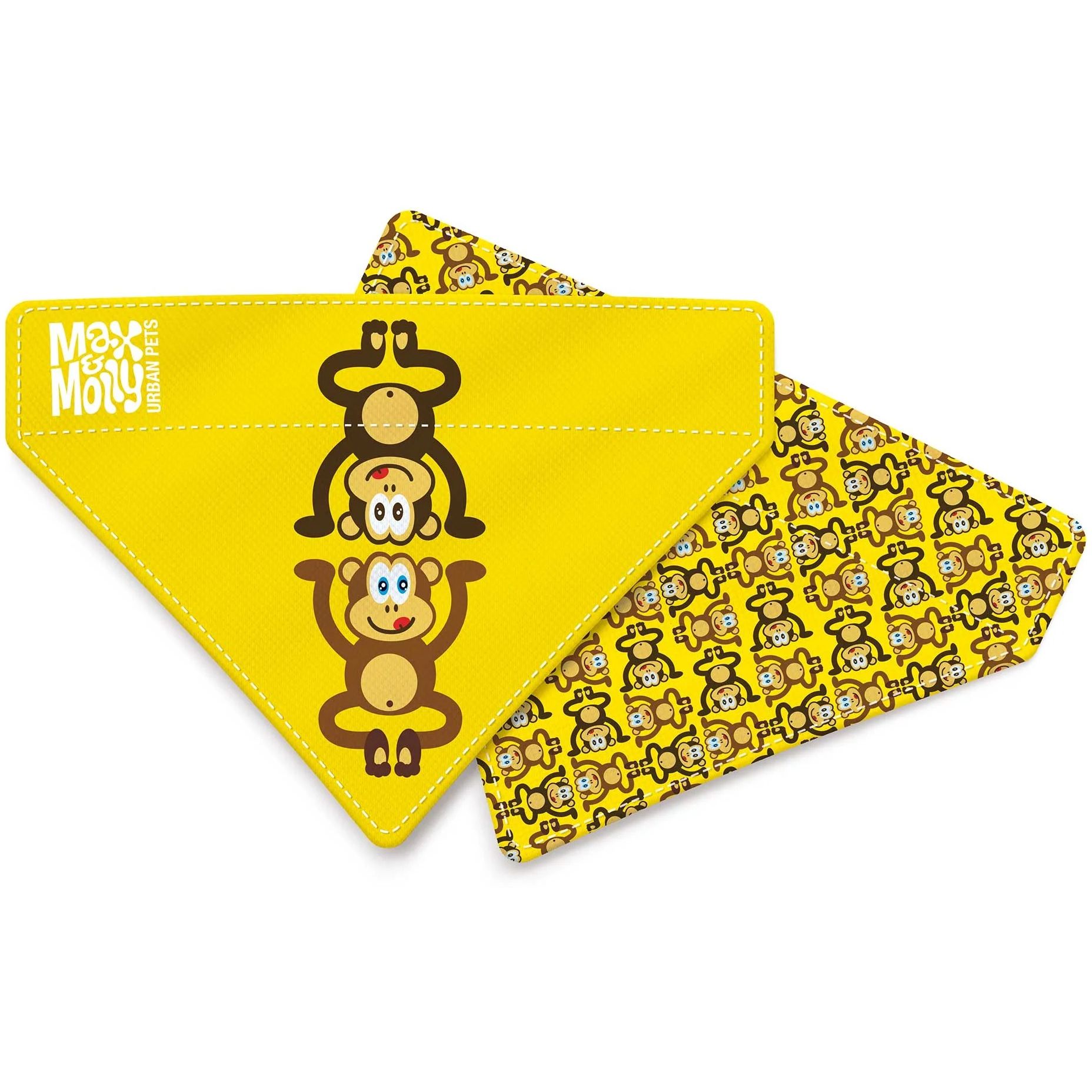 Бандана для собак Max & Molly Bandana Monkey Maniac на нашийник з принтом Мавпочки S - фото 1