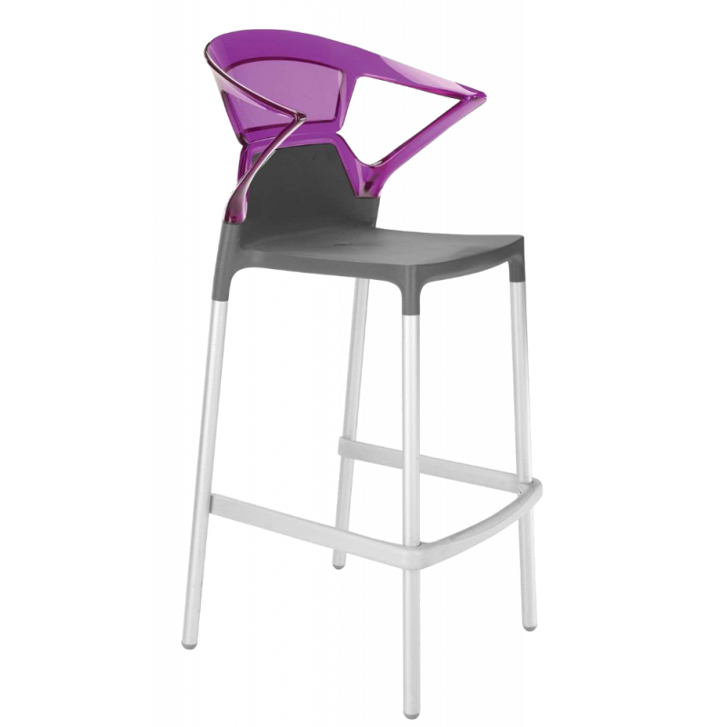 Барное кресло Papatya Ego-K, антрацит с фиолетовым (429696) - фото 1