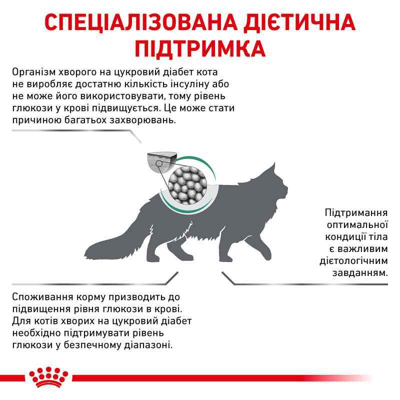 Сухий корм для дорослих кішок при цукровому діабеті Royal Canin Diabetic, 1,5 кг (39060151) - фото 4