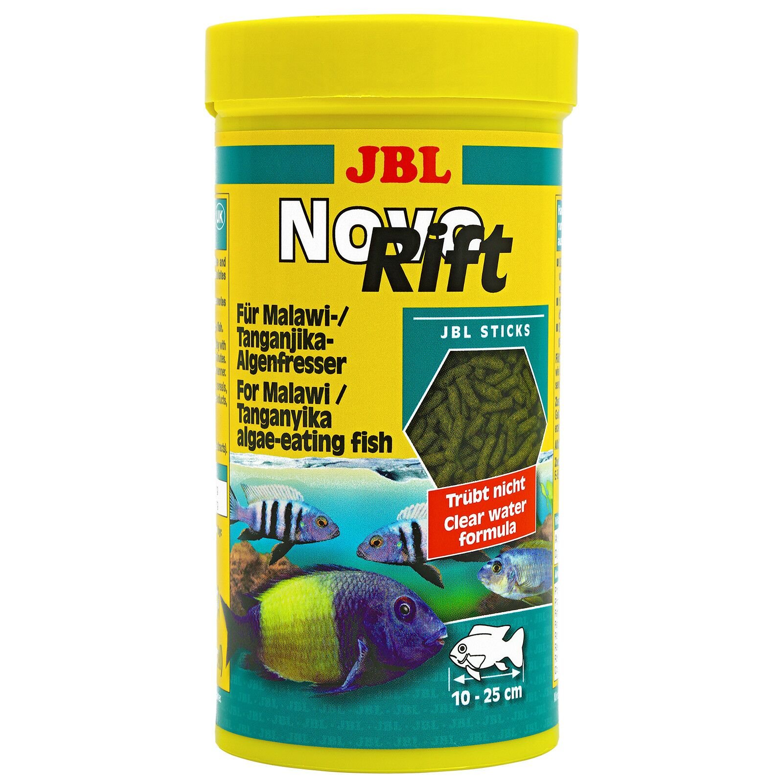 Корм для рослиноїдних цихлід JBL Novo Rift, у формі паличок, 250 мл - фото 1