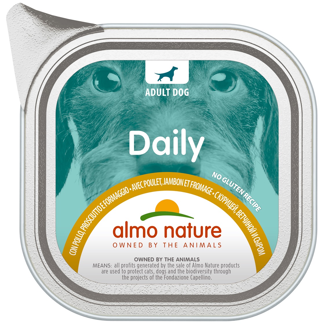 Вологий корм для собак Almo Nature Daily Dog, з куркою, шинкою та сиром 100 г (227) - фото 1