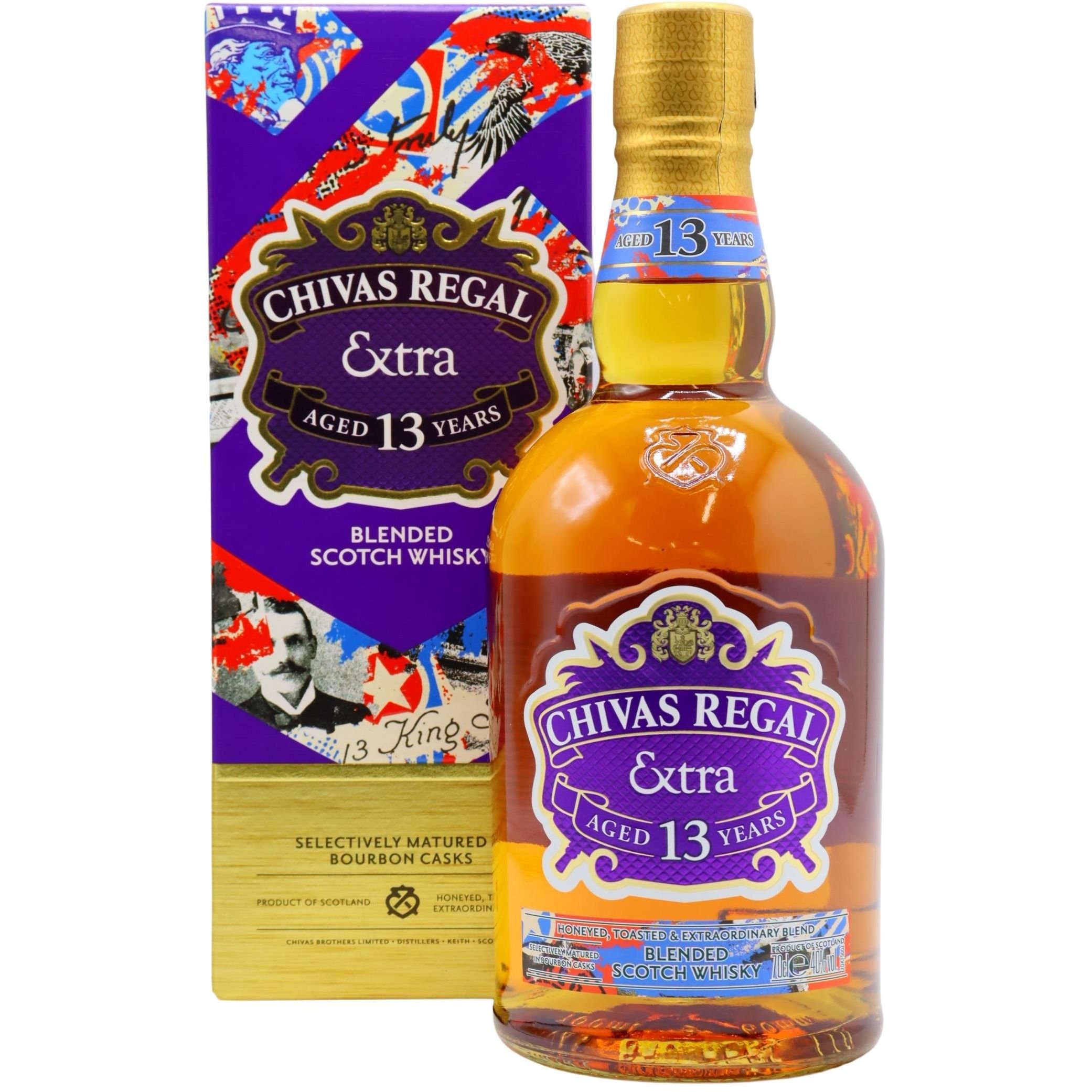 Віскі Chivas Regal Extra Bourbon Cask Select 13 yo Blended Scotch Whisky 40% 0.7 л, у подарунковій упаковці - фото 1