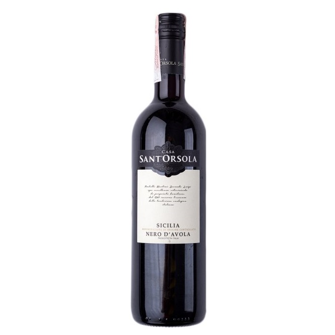Вино Sant'Orsola Nero d'Avola, красное, сухое, 0,75 л - фото 1