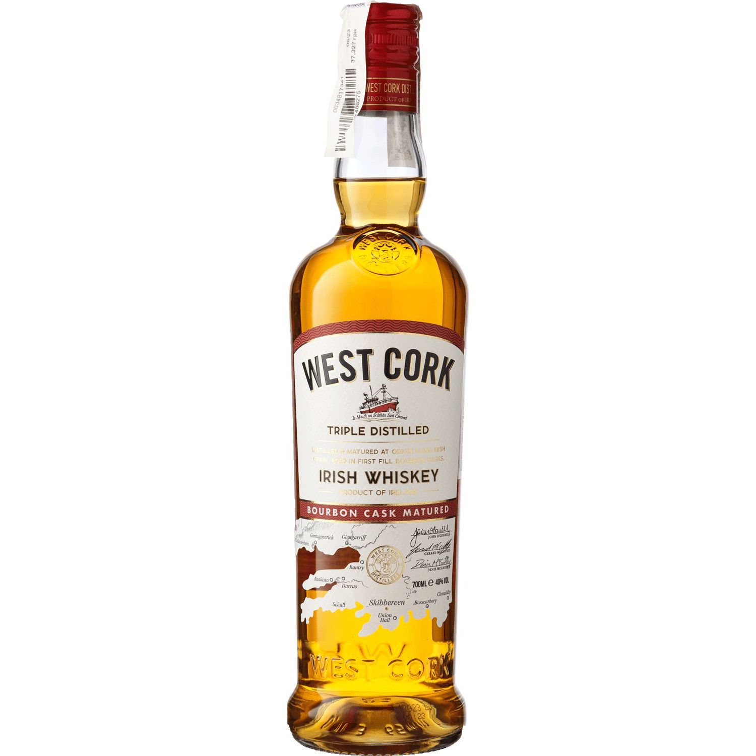 Віскі West Cork Bourbon Cask Blended Irish Whiskey 40% 0.7 л у тубусі - фото 2