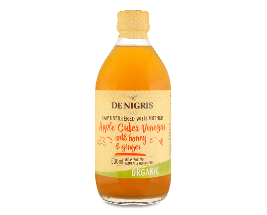Органічний оцет De Nigris яблучний з медом і імбиром, 500 мл (774853) - фото 1