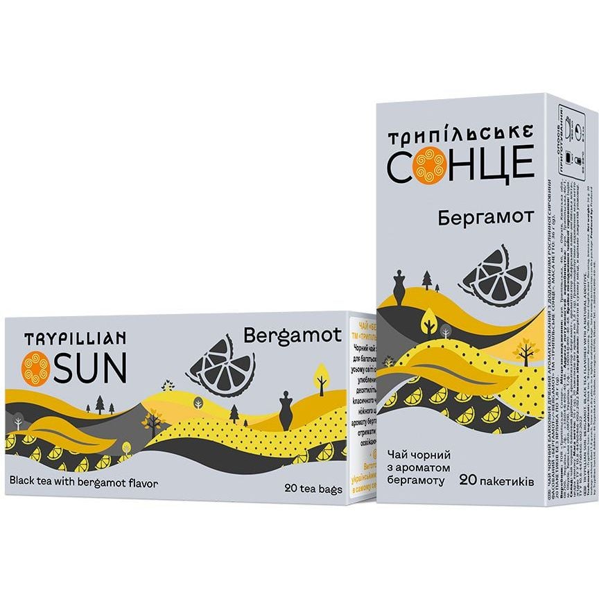 Чай черный Трипільське Сонце Бергамот, с ароматом бергамота, 36 г, 20 пакетиков (928728) - фото 2